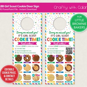 Girl Scout Cookie 2024 Door Hanger, LBB Cookie Door Sign Template, Cookie Price List, Girl Scout Cookie Marketing Kit, Microsoft PowerPoint