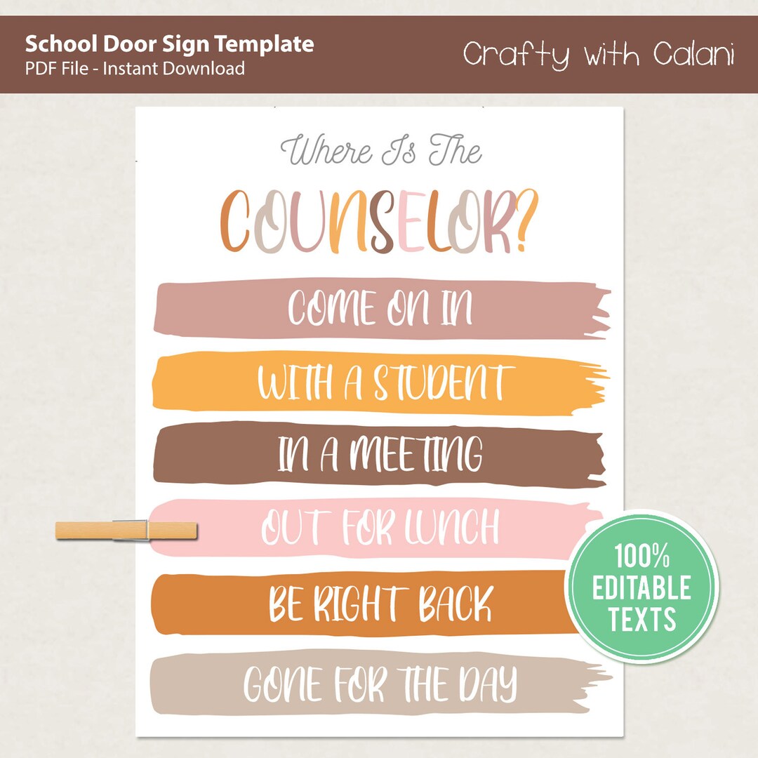 School Door Sign Template, Personalized Door Sign, Where is the ...
