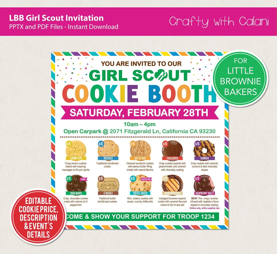 Girl Scout Cookie 2023 Cookie Booth Invite LBB Cookie Booth Etsy