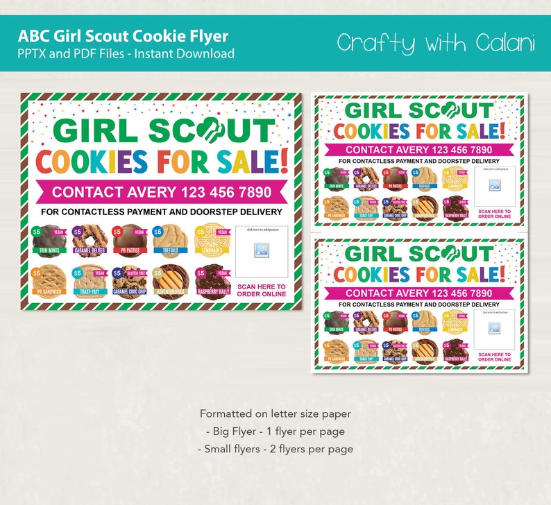 Girl Scout Cookie 2023 Flyer ABC Cookie Printable Flyer - Etsy
