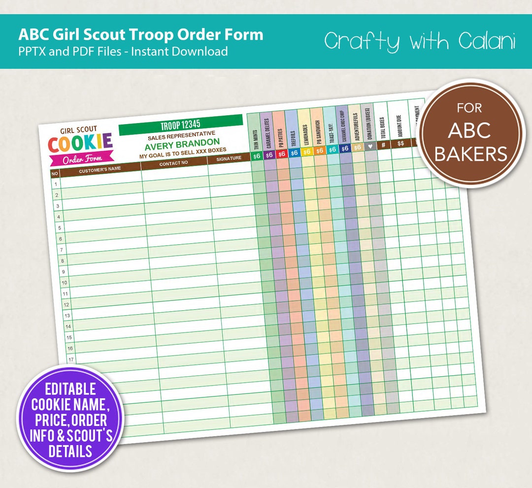 Girl Scout Cookies Order Form 2025 Basia Norrie