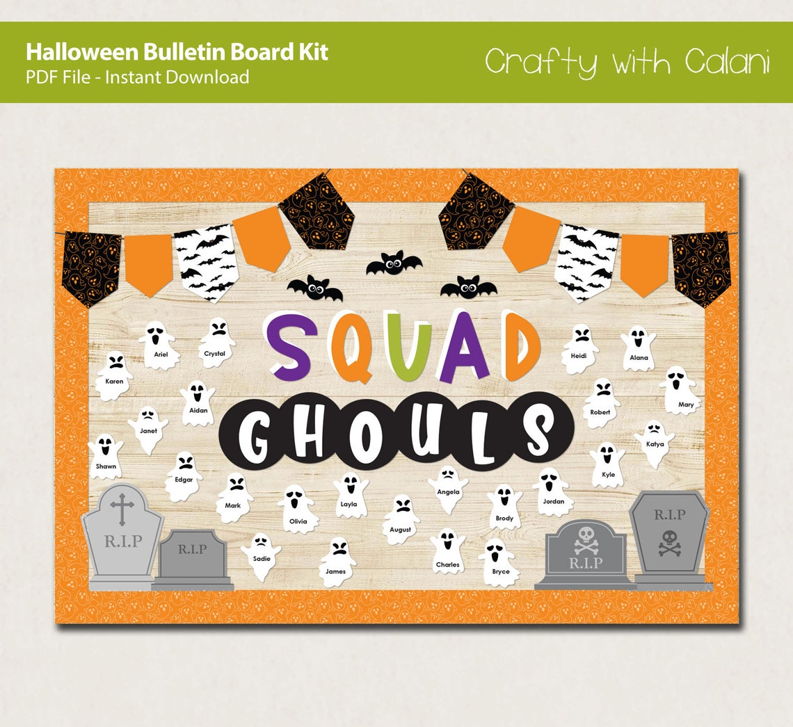 Halloween Bulletin Board Kit Halloween Classroom Door Decor Etsy