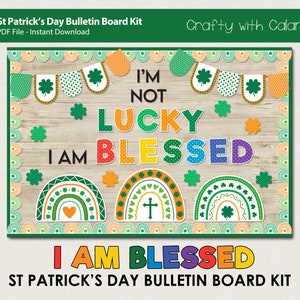 St Patrick's Day Bulletin Board Kit, March Classroom Bulletin Board, Lucky Bulletin Board, Rainbow Bulletin Board, March Classroom Door Deco