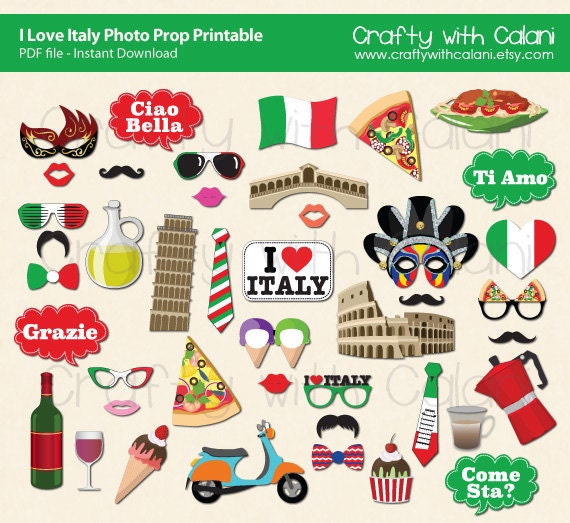 Italian photo booth props deals