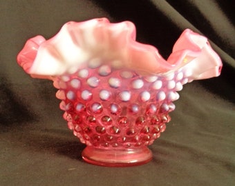 Cranberry hobnail | Etsy