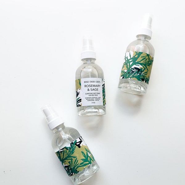 Rosemary & Sage Face Toner / Hydrosol / Clarifying For Oily and Acne Prone Skin