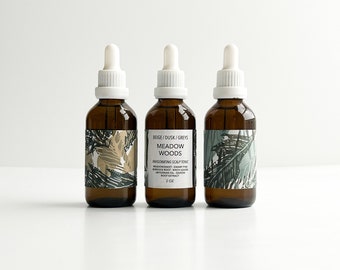 Meadow Woods scalp tonic treatment for oily flakey scalp with abyssinian oil, daikon extract , broccoli seed oil , meadowsweet, birch leaves