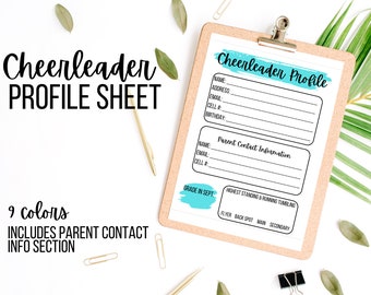 Cheerleader Profilbogen - Infoblatt für Coaches