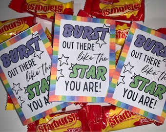 Starburst Cheerleader Geschenkanhänger - Candy Goody Bag - Candy Gram