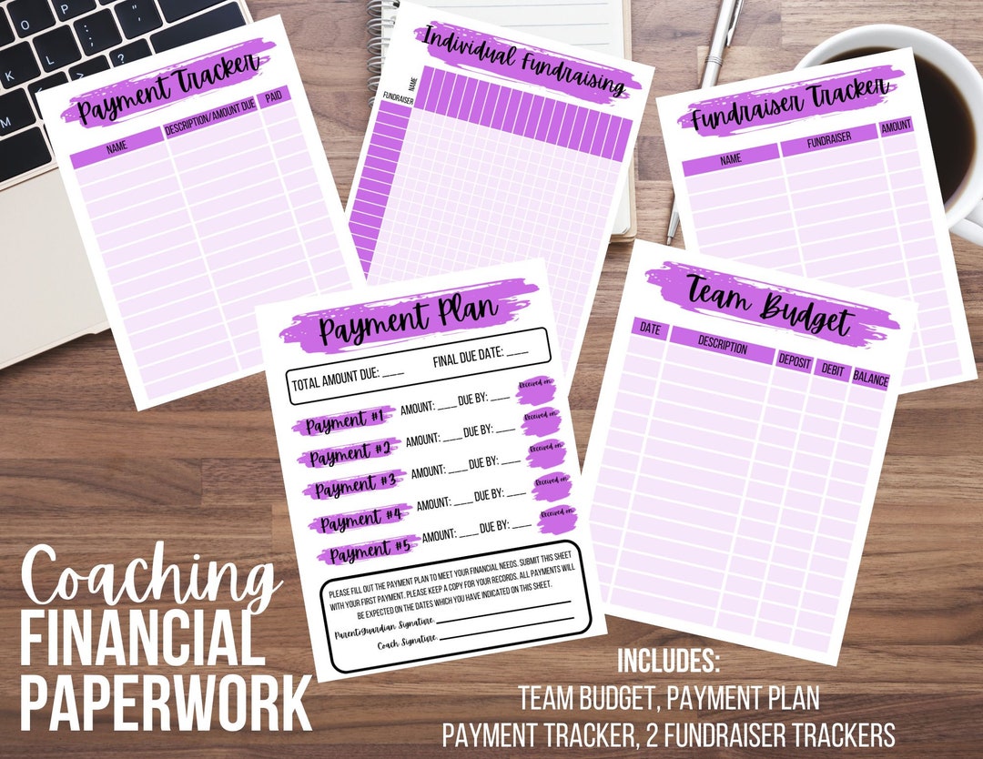 Coaching Financial Paperwork Bundle - Purple - Etsy