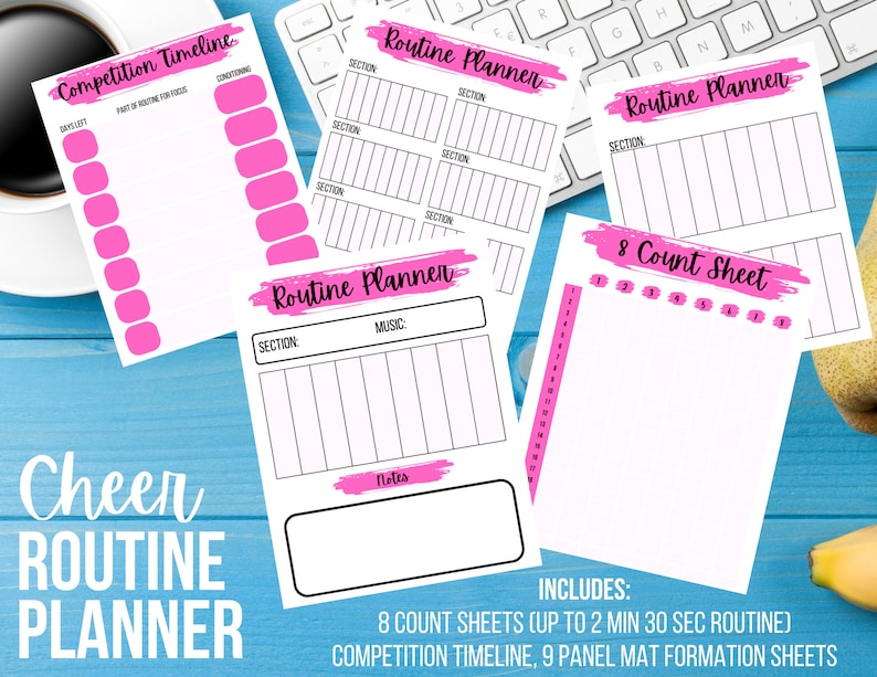 Printable Cheer Mat Routine Cheerleading Routine Planning Bundle for Coaches - Pink - Etsy