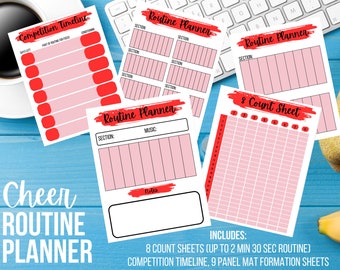 Cheerleading Routine Planung Bundle für Coaches - Rot