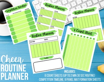 Cheerleading Routine Planung Bundle für Trainer - Grün