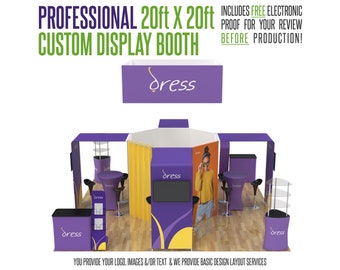 Professional 20ft x 20ft Booth Display Kit with Custom Printing - Great for trade shows & exhibits!