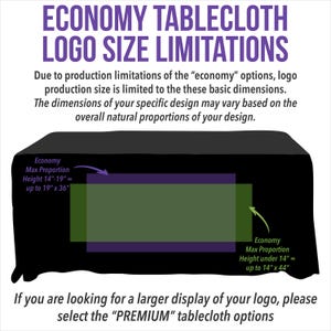 Custom Logo Tablecloth for Trade Shows & Vendor Booths | Business Table Cover | Branded Event Display | 4ft 6ft 8ft Tables | Free Proof image 2