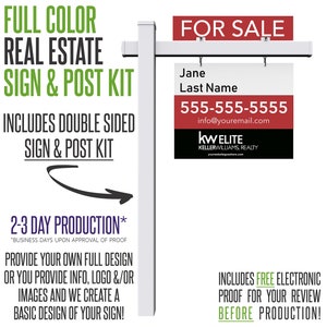 Custom Real Estate Sign Including Post Kit!