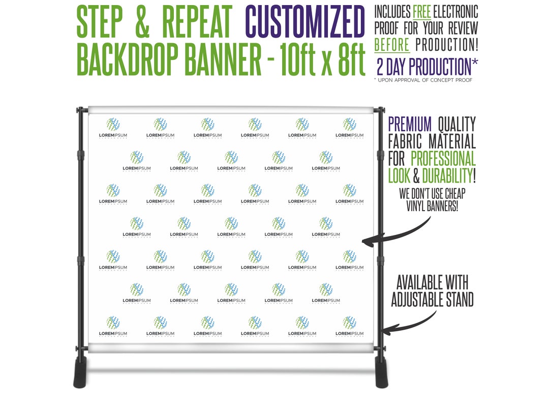 Full Color Custom Step & Repeat Banner With Optional Stand - 10ft X 8ft ...