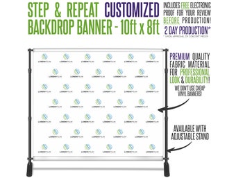 Banner personalizado a todo color con diseño tipo photocall y soporte opcional - 3 m x 2,4 m