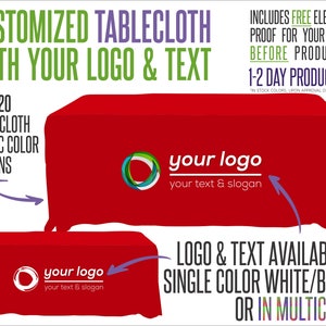 Your Logo Custom Tablecloth With Logo and Fabric Color Options image 9