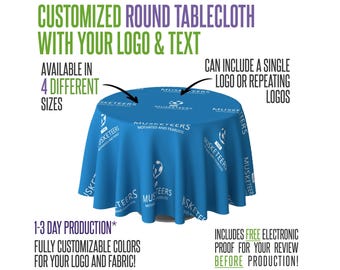 Round Tablecloth: Custom Logo Printing - Durable Fabric Options