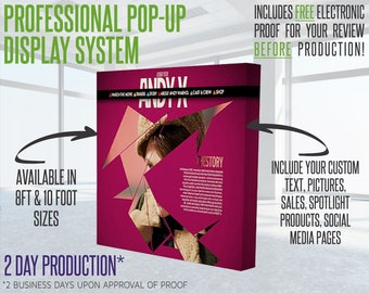 event planner business cards Custom Pop-Up Display System - Full Color Graphics!