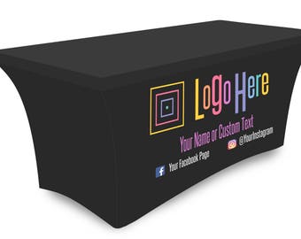Premium  Your Logo Full Color, Fully Customized Stretch Style Tablecloth