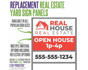 Replacement Real Estate Yard Sign Panels - Numerous Size Options!