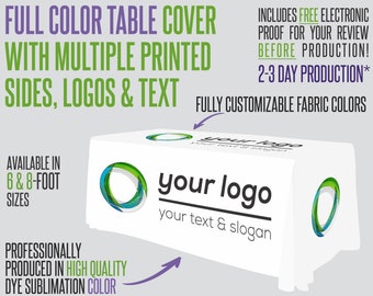 Custom Premium Table Cover With Multiple Printable Sides Including Your Logos