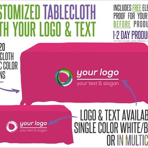 Your Logo Custom Tablecloth With Logo and Fabric Color Options image 8