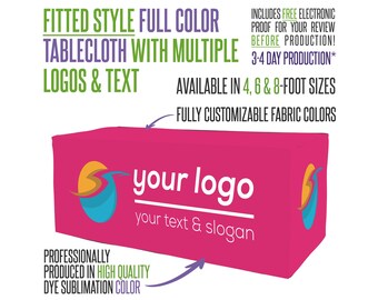 Custom Fitted Style Premium Tablecloth With Multiple Printable Sides Including Your Logo