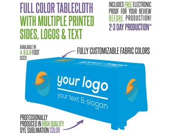 Custom Premium Tablecloth With Multiple Printable Sides Including Your Logos
