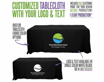 Personalized Logo Tablecloth - Custom Colors and Proof Included