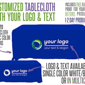 Your Logo Custom Tablecloth With Logo and Fabric Color Options image 6