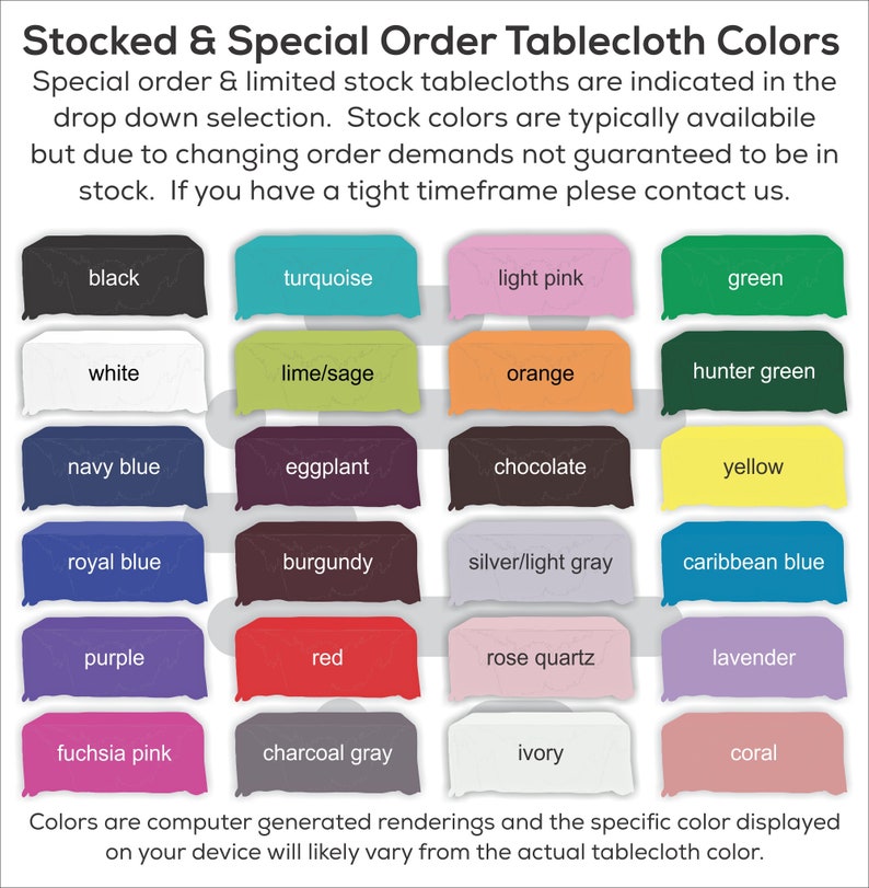 Your Logo Tablecloth With Logo and Fabric Color Options