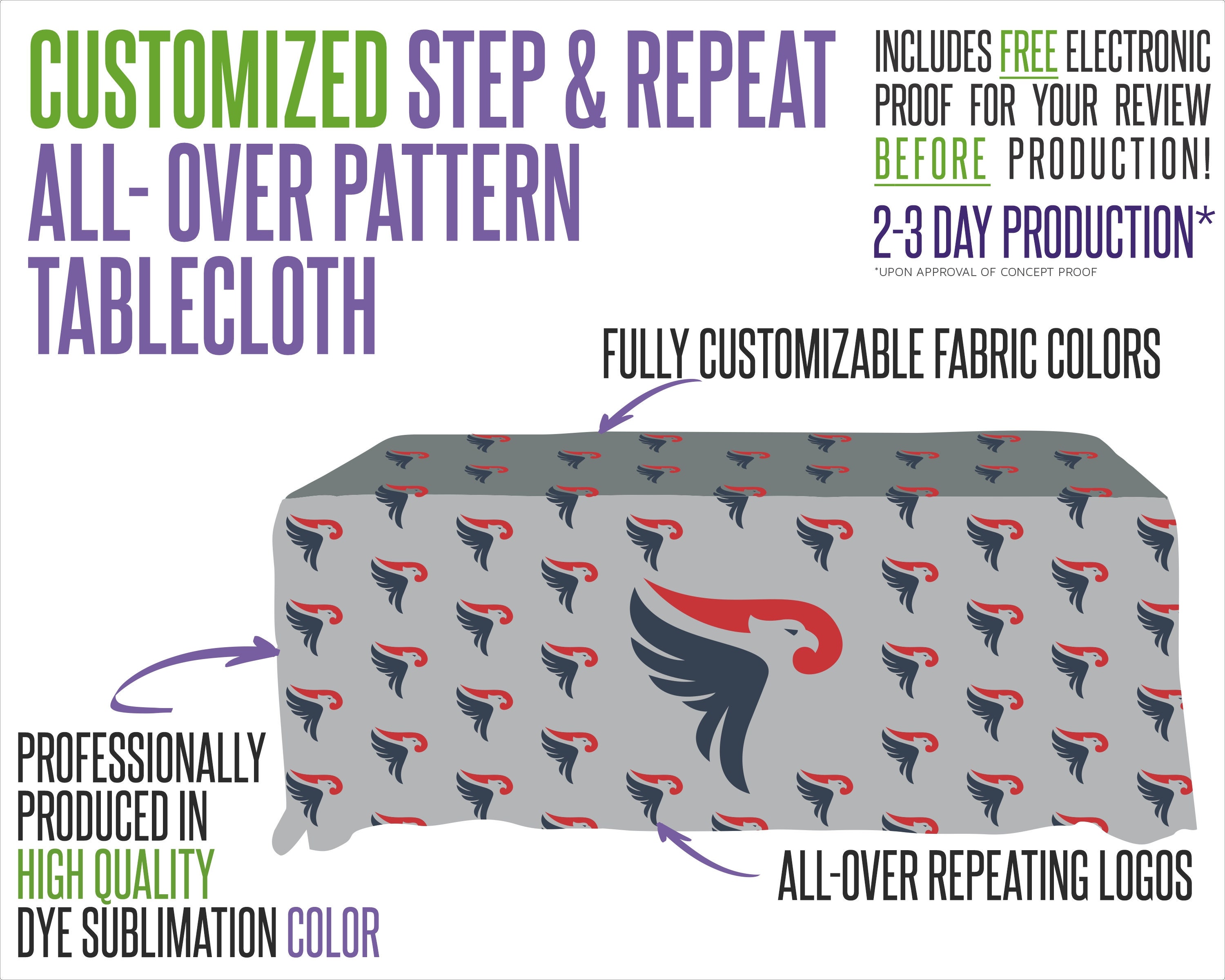 Custom Premium Tablecloth With All-over Repeating Logo Patterns - Etsy