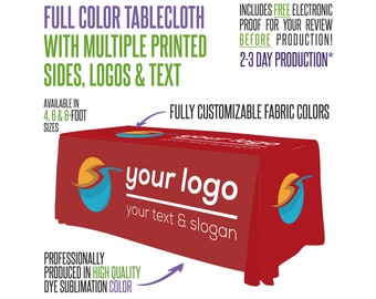 Custom Premium Tablecloth With Multiple Printable Sides Including Your Logos