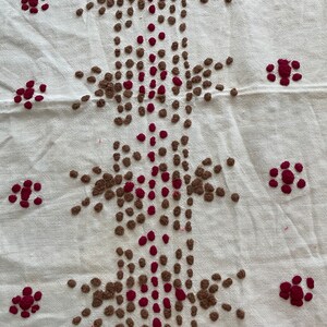 VINTAGE Chenille bedspread piece Handmade 17&quot; X 62&quot;