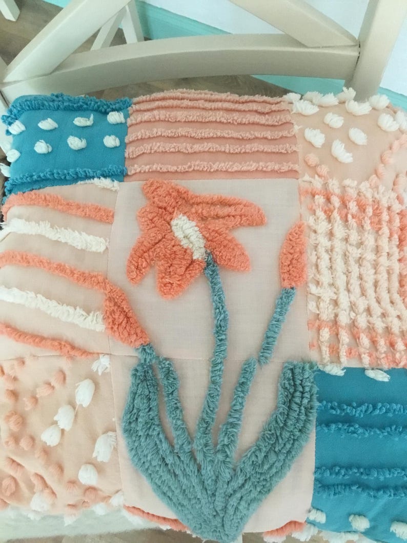 SunnyShenille Quilted Chenille Pillow - Thumbnail 2