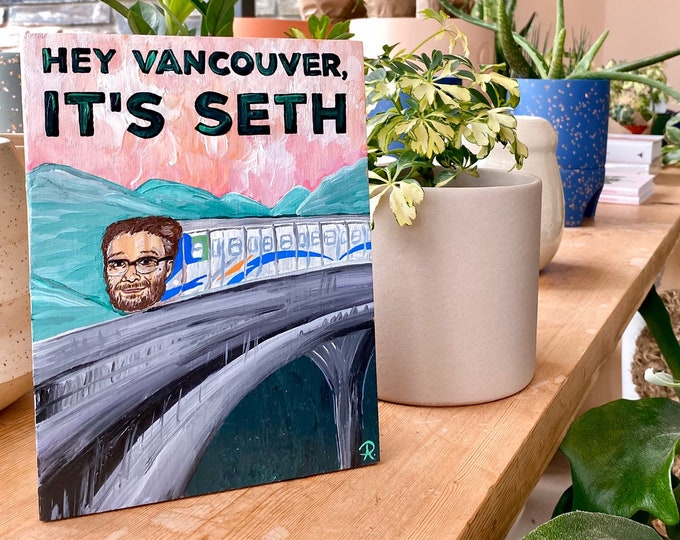 Seth Rogan Vancouver Skytrain Painting by Willabird Designs Artist Amber Petersen