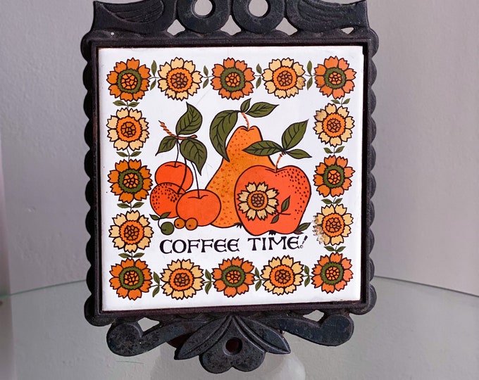 Vintage Coffee Time Fin Trivet Wall Hanging found by Willabird Designs Vintage Finds