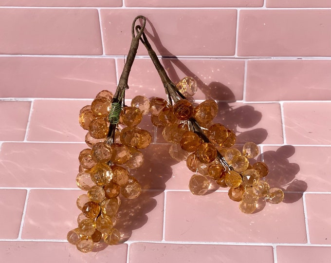 Vintage crystal-cut faceted lucite grapes found by Willabird Designs Vintage Finds
