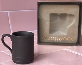 Vintage 1960's Wedgwood Jasperware Mini Tankard in Rare Black Basalt, found by Willabird Designs Vintage Finds