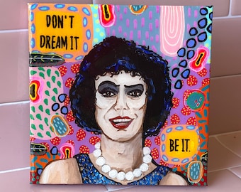 Rocky Horror Picture Show FrankNFurter Shiny Resin Painting by Willabird Designs Artist Amber Petersen. Don't Dream It Be It