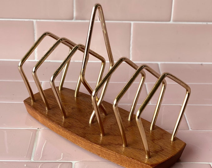 1950’s Wyncraft Teak & Brushed Steel Toast Caddy found by Willabird Designs Vintage Finds