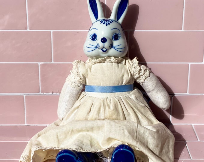 Vintage Porcelain Rabbit Doll found by Willabird Designs Vintage Finds