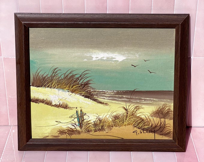 Original Vintage Beach Painting by Artist G. Blany found by Willabird Designs Vintage Finds