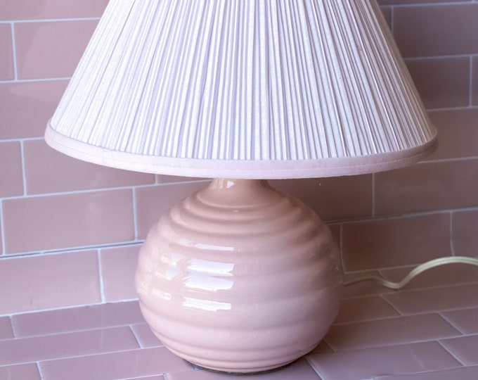 Vintage Pastel Pink Beehive Table Lamp found by Willabird Designs Vintage Finds