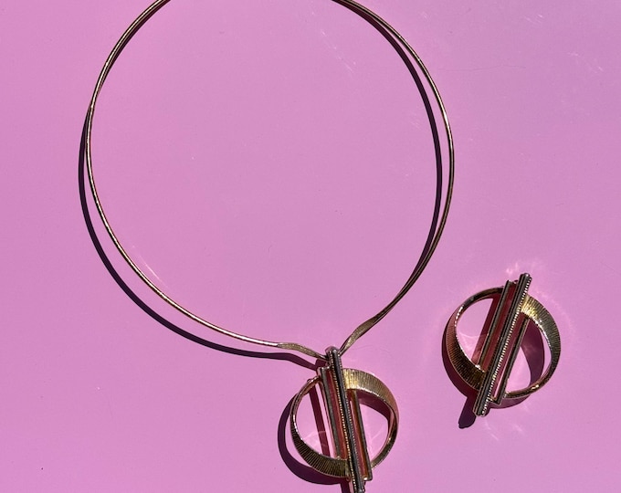 1977 Sarah Coventry Mid Century Modern Statement Necklace & Brooch found by Willabird Designs Vintage Finds