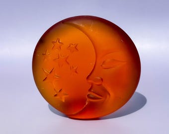 Vintage Glass Moon Paperweight found by Willabird Designs Vintage Finds