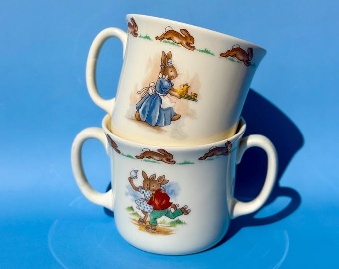 Vintage Bunnykins Bone China Mugs found by Willabird Designs Vintage Finds
